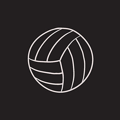 Image showing Volleyball ball sketch icon.