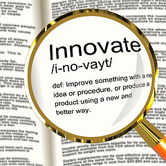 Image showing Innovate Definition Magnifier Showing Creative Development And I