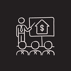 Image showing Real estate training sketch icon.