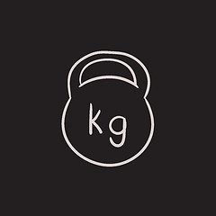 Image showing Kettlebell sketch icon.