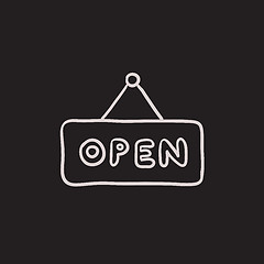 Image showing Open sign sketch icon.