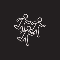 Image showing Running men sketch icon.