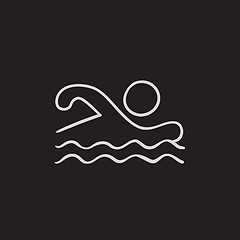 Image showing Swimmer sketch icon.