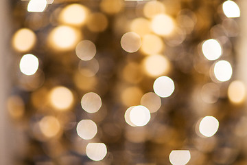 Image showing blurred golden christmas lights bokeh