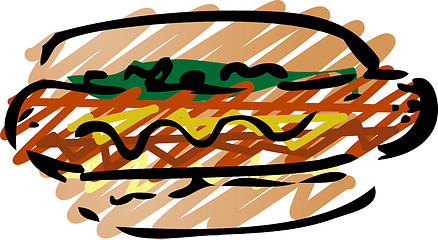 Image showing Hot dog sketch