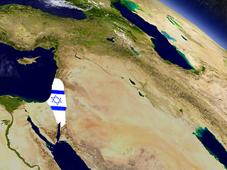 Image showing Israel with embedded flag on Earth