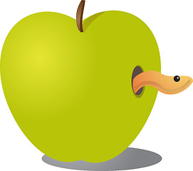 Image showing Apple with worm