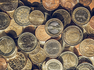 Image showing Vintage Euro coins