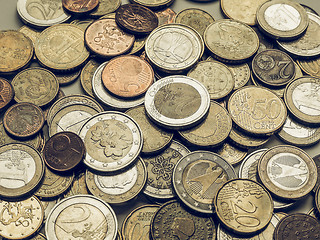 Image showing Vintage Euro coins