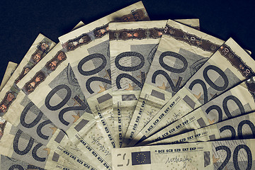 Image showing Vintage Euro bank notes