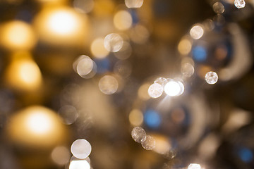 Image showing golden christmas decoration or garland of beads