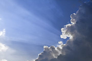 Image showing Sun rays through a cloud