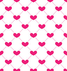 Image showing Pink Seamless Pattern with Hearts for Valentines Day