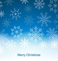 Image showing New Year Blue Background with Snowflakes