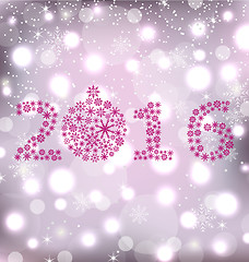 Image showing Glitter New Year Card with Snowflakes