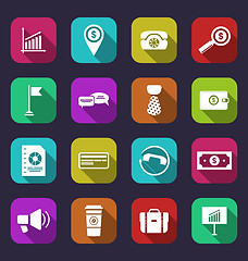 Image showing Collection simple flat icons of business and financial items, wi