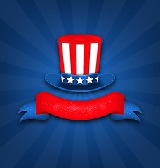 Image showing Abstract Background with Uncle Sam\'s Hat