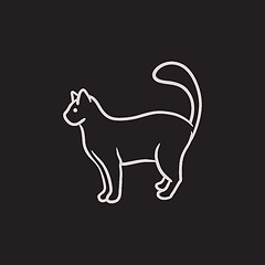 Image showing Cat sketch icon.