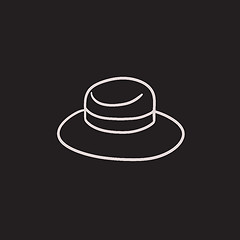 Image showing Summer hat sketch icon.