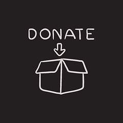 Image showing Donation box sketch icon.