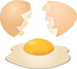 Image showing Eggs cracked open