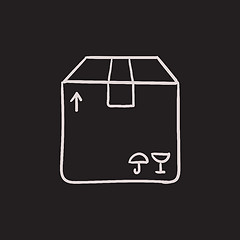 Image showing Carton package box sketch icon.