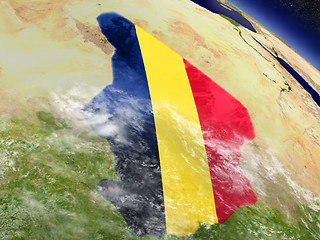 Image showing Chad with embedded flag on Earth