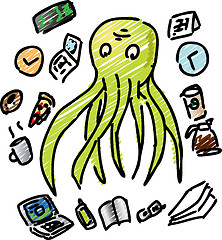 Image showing Overworked octopus