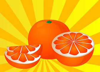 Image showing Cut orange illustration