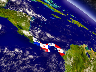 Image showing Panama with embedded flag on Earth