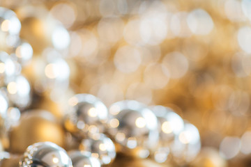 Image showing christmas balls decoration or beads bokeh