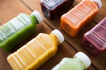 Image showing bottles with different fruit or vegetable juices