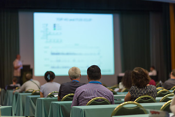 Image showing Audience in lecture hall on scientific conference.