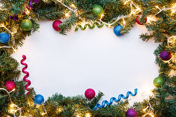 Image showing Fir branches with Christmas toys