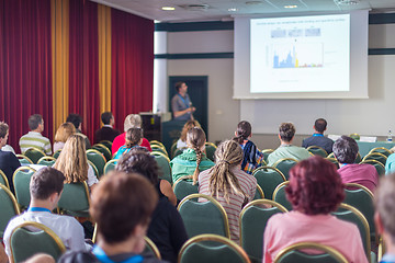 Image showing Audience in lecture hall participating at business conference.