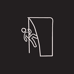 Image showing Rock climber sketch icon.