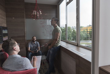 Image showing team meeting and brainstorming in small private office