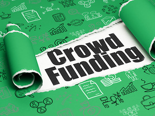 Image showing Business concept: black text Crowd Funding under the piece of  torn paper