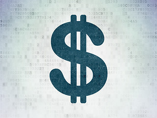 Image showing Currency concept: Dollar on Digital Data Paper background