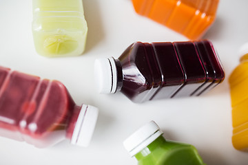 Image showing bottles of different fruit or vegetable juices