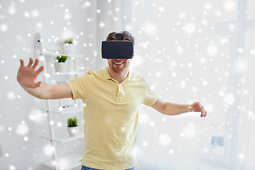 Image showing young man in virtual reality headset or 3d glasses