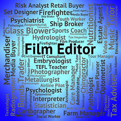 Image showing Film Editor Indicates Edits Words And Manager