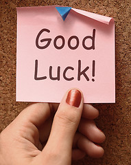 Image showing Good Luck Message Shows Best Wishes