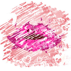 Image showing Lips Heart Shows Make Up And Affections