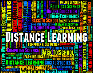 Image showing Distance Learning Words Represents Correspondence Course And Dev