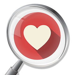 Image showing Heart Magnifier Shows In Love And Healthcare