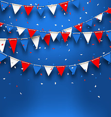 Image showing Bright Background with Bunting Flags for American Holidays