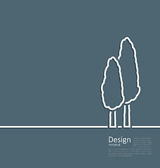 Image showing Logo of cypresses in minimal flat style line