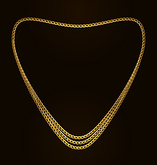 Image showing Beautiful Golden Chain of Heart Shape