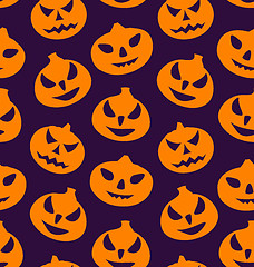 Image showing Seamless Pattern with Spooky Pumpkins